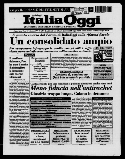 Italia oggi : quotidiano di economia finanza e politica